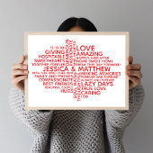 Personalized Typography Word Cloud for Couples ポスター