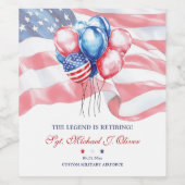 Personalized U.S. Military Retirement ワインラベル (シングルラベル)