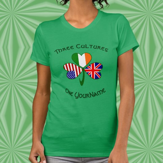 Personalized UK Ireland USA Shamrock Women’s Tシャツ