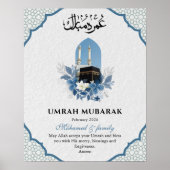Personalized Umrah Mubarak Islamic Wall Art Poster ポスター (正面)