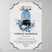 Personalized Umrah Mubarak Islamic Wall Art Poster ポスター (正面)