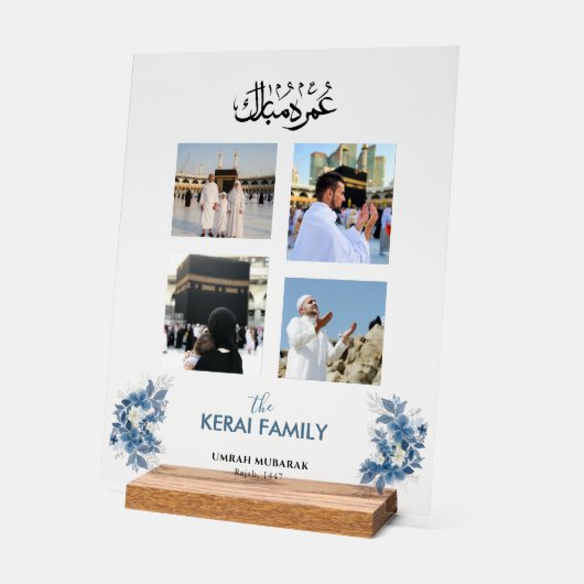 Personalized Umrah Mubarak Photo Collage Acrylic  アクリルサイン (傾斜)