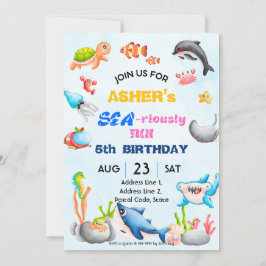 Personalized Under the Sea Downloadable Birthday I 招待状