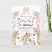 Personalized Unicorn Birthday Invitation Custom  カード (正面)