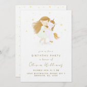 Personalized Unicorn Birthday Invitation for Girls 招待状 (正面/裏面)
