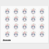 Personalized Unicorn Birthday Party Favor Sticker ラウンドシール (シート)