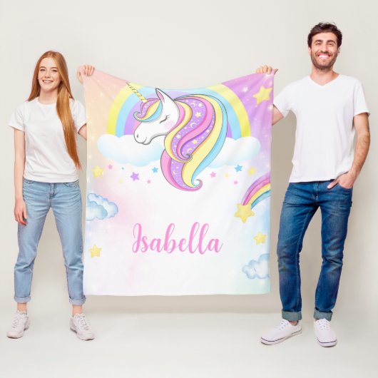 Personalized Unicorn Blanket for girl gifts フリースブランケット (インサイチュ)