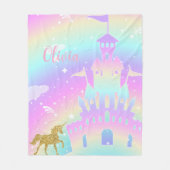 personalized unicorn blanket - girls unicorn gift フリースブランケット (正面)