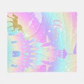 personalized unicorn blanket - girls unicorn gift フリースブランケット (正面(横))