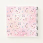 Personalized Unicorn Kids Sketchbook ノートブック (裏面)