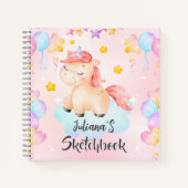 Personalized Unicorn Kids Sketchbook ノートブック (正面)
