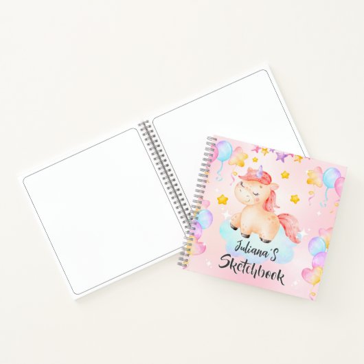 Personalized Unicorn Kids Sketchbook ノートブック (内部)