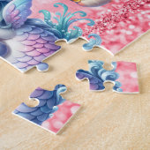 Personalized Unicorn Mermaid Child Name Puzzle  ジグソーパズル (側面)