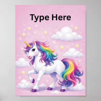 Personalized Unicorn Name Poster ポスター