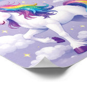 Personalized Unicorn Name Poster – (Purple) ポスター (角)