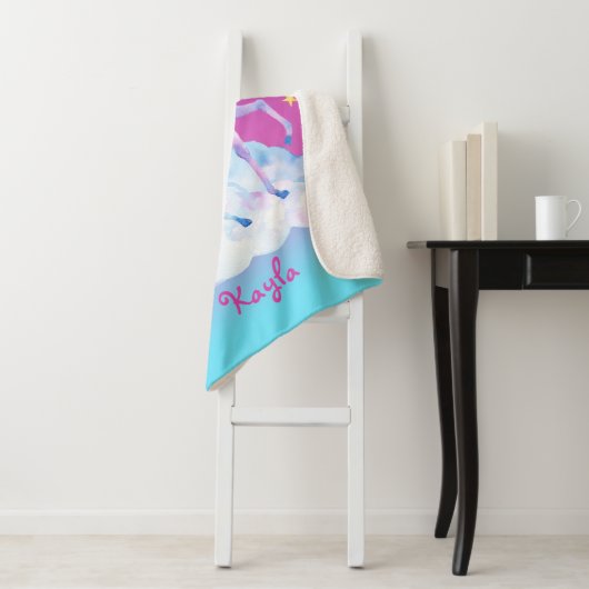 Personalized Unicorn on Clouds 3 シェルパブランケット (インサイチュ)