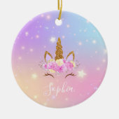 Personalized Unicorn Ornament for Girls セラミックオーナメント (正面)