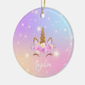 Personalized Unicorn Ornament for Girls セラミックオーナメント (左)