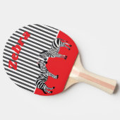Personalized Unique background Zebra Red Black 卓球ラケット (横)