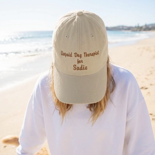 Personalized Unpaid Dog Therapist Hat  Custom Name 刺繍入りキャップ