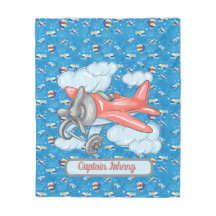 Personalized Up Up And Away Fleece Blanket