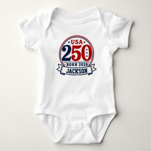 Personalized USA 250 Baby Bodysuit ベビーボディスーツ (正面)
