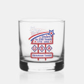 Personalized USA 250–Patriotic Retro Marquee ウイスキーグラス (裏面)