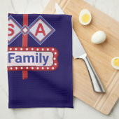 Personalized USA 250–Patriotic Retro Marquee キッチンタオル (四つ折り)