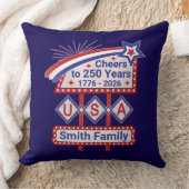 Personalized USA 250–Patriotic Retro Marquee クッション (ブランケット)