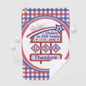 Personalized USA 250–Patriotic Retro Marquee ゴルフタオル (インサイチュ)