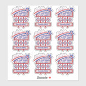 Personalized USA 250–Patriotic Retro Marquee シール (シート)
