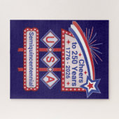 Personalized USA 250–Patriotic Retro Marquee ジグソーパズル (横)