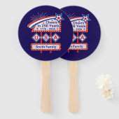 Personalized USA 250–Patriotic Retro Marquee ハンドファン (正面&裏面)
