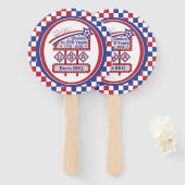 Personalized USA 250–Patriotic Retro Marquee ハンドファン (正面&裏面)
