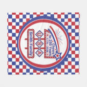Personalized USA 250–Patriotic Retro Marquee フリースブランケット (正面(横))