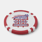 Personalized USA 250–Patriotic Retro Marquee ポーカーチップ (シングル)