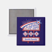 Personalized USA 250–Patriotic Retro Marquee マグネット (正面/裏面)