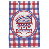 Personalized USA 250–Patriotic Retro Marquee ミディアムペーパーバッグ (裏面)
