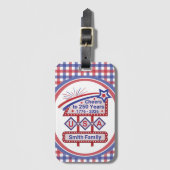 Personalized USA 250–Patriotic Retro Marquee ラゲッジタグ (正面縦)