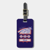Personalized USA 250–Patriotic Retro Marquee ラゲッジタグ (正面縦)