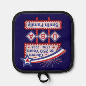 Personalized USA 250–Patriotic Retro Marquee 鍋敷き (正面)