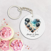 Personalized Valentine Anniversary Seashell Heart キーホルダー