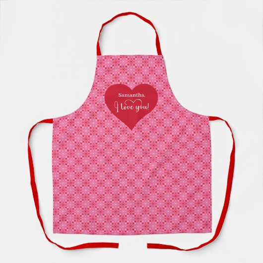 Personalized Valentine Apron A Sweet Love Gift エプロン (正面)
