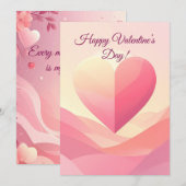 Personalized Valentine Card – Romantic Love Greeti シーズンカード (正面/裏面)