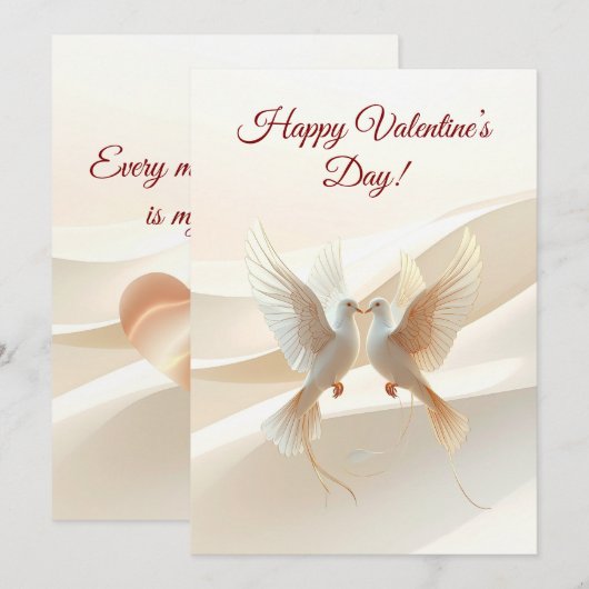 Personalized Valentine Card – Romantic Love Greeti シーズンカード (正面/裏面)