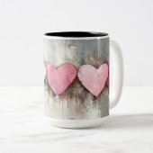 Personalized Valentine Coffee Mug, Custom Valentin ツートーンマグカップ (正面右)