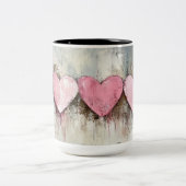 Personalized Valentine Coffee Mug, Custom Valentin ツートーンマグカップ (中央)