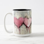 Personalized Valentine Coffee Mug, Custom Valentin ツートーンマグカップ (左)