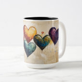 Personalized Valentine Coffee Mug, Custom Valentin ツートーンマグカップ (正面右)