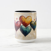 Personalized Valentine Coffee Mug, Custom Valentin ツートーンマグカップ (中央)